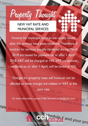 Property Thought Of The Week - The New VAT Increase and Municipal Services
