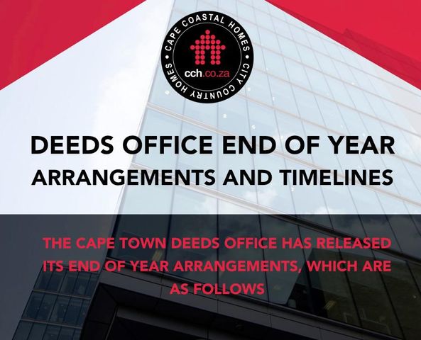 Deeds Office End Of Year Arrangements And Timelines