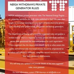 NERSA Withdraws Private Generator Rules