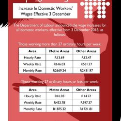 Increase In Domestic Workers' Wages Effective 3 December