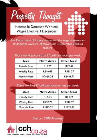 Increase In Domestic Workers' Wages Effective 3 December