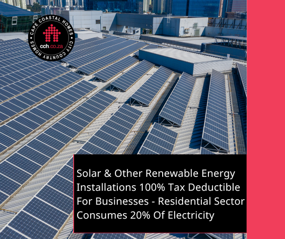 Solar & Other Renewable Energy Installations 100% Tax Deductible For Businesses - Residential Sector