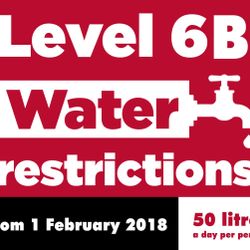 Cape Town To Implement Level 6B Water Restrictions - 1 February 2018