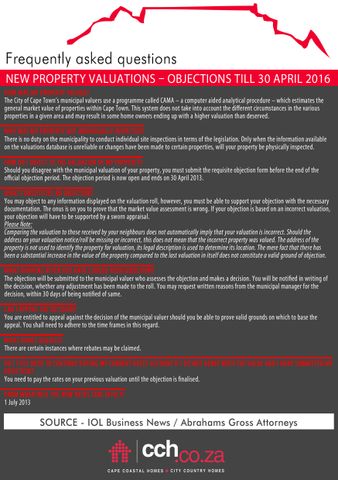 City of Cape Town - New General Valuation Roll
