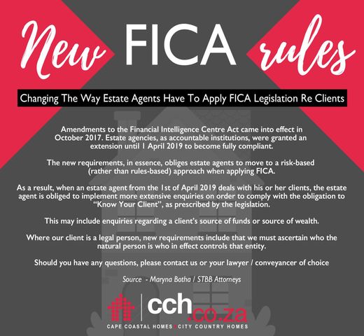 New FICA Rules - Changing The Way Estate Agents Have To Apply FICA Legislation