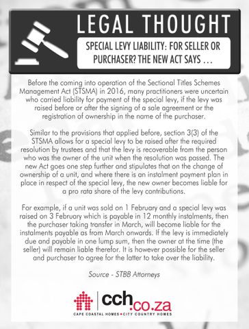 Special Levy Liability: For The Seller Or Purchaser?