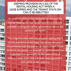 When a Lease Expires And The Tenant Stays On: Can It Be Rebutted?
