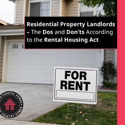 Residential Property Landlords - The Dos and Don'ts According to the Rental Housing Act
