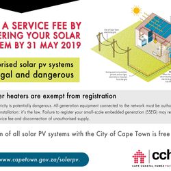 Solar Panel Registration Deadline For Cape Residents - 31 May 2019