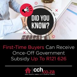 First-Time Buyers Can Receive Once-Off Government Subsidy Up To R121 626