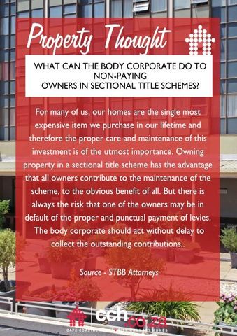 What Can The Body Corporate Do To Non-paying Owners In Sectional Title Schemes?