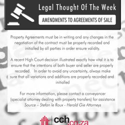 Amendments to Agreements of Sale