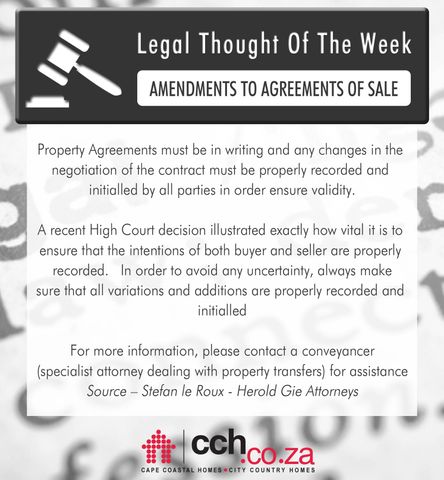 Amendments to Agreements of Sale