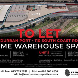 Prime warehouse space to let - Durban Port