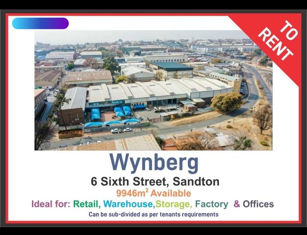 The available Rental space situated in Sandton in an Industrial area.